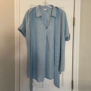Ingrid & Isabel Maternity Chambray Denim Popover Top Size Large